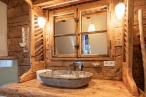 Wiesengrund Rosenscheune Chalet Unterkunft Bad