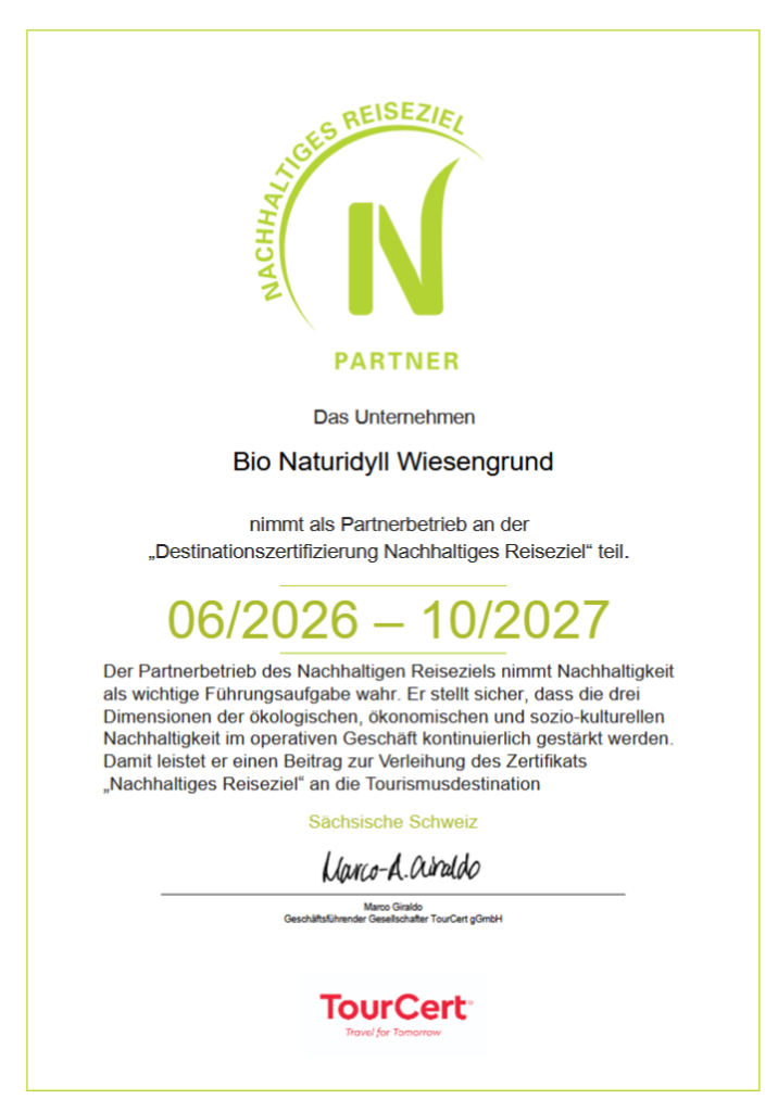 Nachhaltiges Reiseziel Wiesengrund